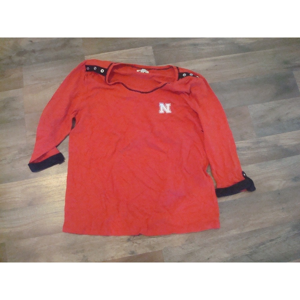 NEBRASKA CORNHUSKERS WOMENS LARGE   SHIRT‎ 00S Y2K DEADSTOCK  VINTAGE ST4